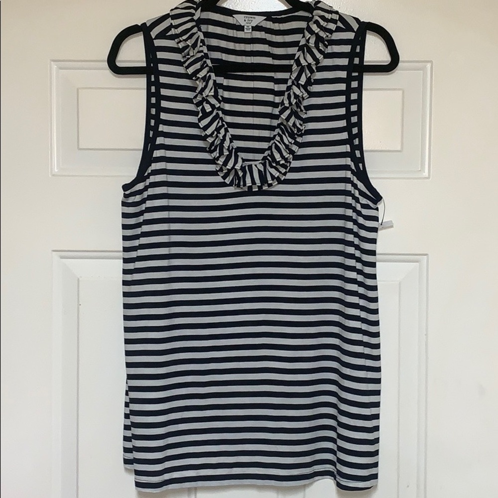 Crown & Ivy | Navy & White Striped Tank